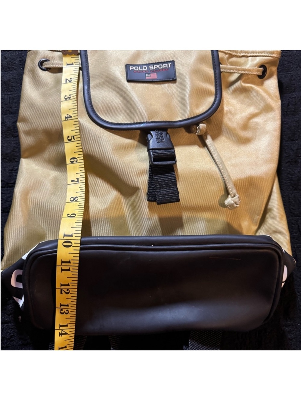 Polo by Ralph Lauren Polo Sport Gold and Black Nylon Backpack